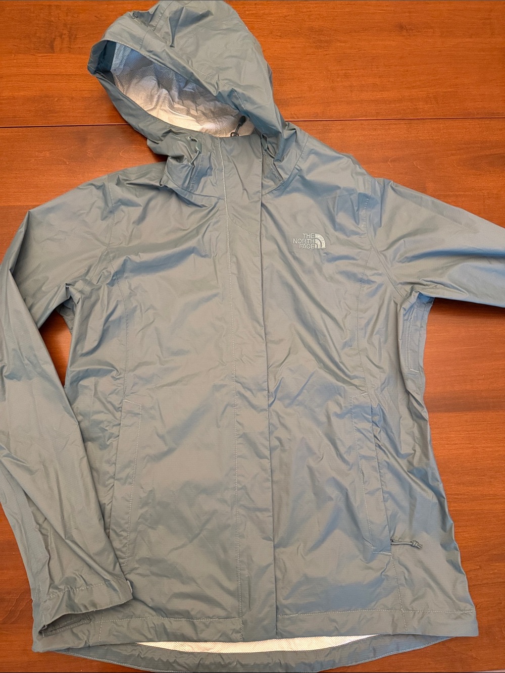The North Face Women's Dusty Blue Hooded raincoat size medium